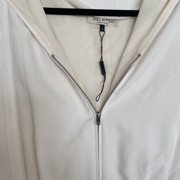 Halston white jumpsuit with hood - Picture 4 of 8